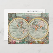 Oude Wereldkaart Briefkaart (Voorkant / Achterkant)