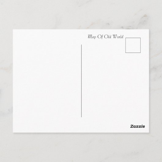 Oude Wereldkaart Briefkaart (Achterkant)