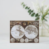 Oude Wereldkaart Briefkaart (Staand voorkant)