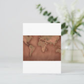 oude wereldkaart briefkaart (Staand voorkant)