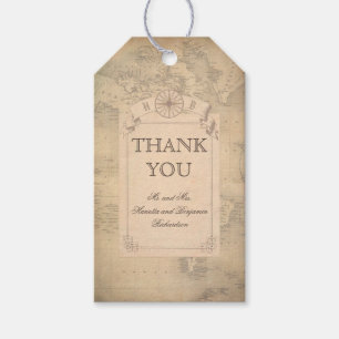 Oude Wereldkaart Cadeaulabel