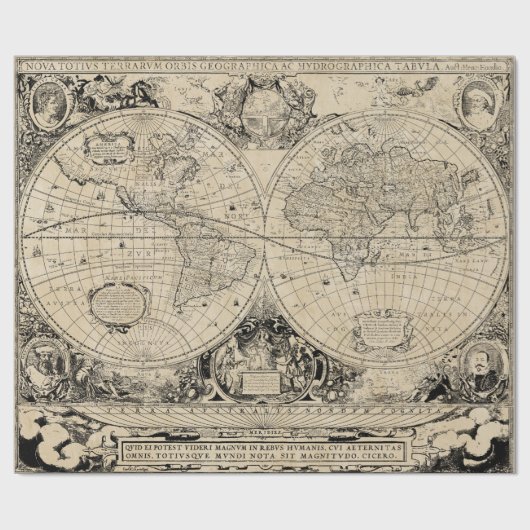  oude Wereldkaart Cadeaupapier (Vlak)