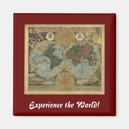 Oude Wereldkaart cadeaus Magneet (Voorkant)