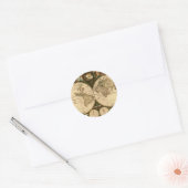 Oude Wereldkaart cadeaus Ronde Sticker (Envelop)