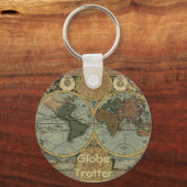 Oude Wereldkaart cadeaus Sleutelhanger (Voorkant)