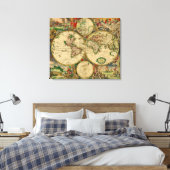 oude Wereldkaart Canvas Afdruk (Insitu (Slaapkamer))