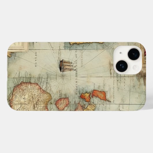 Oude wereldkaart Case-Mate iPhone case (Achterkant (horizontaal))