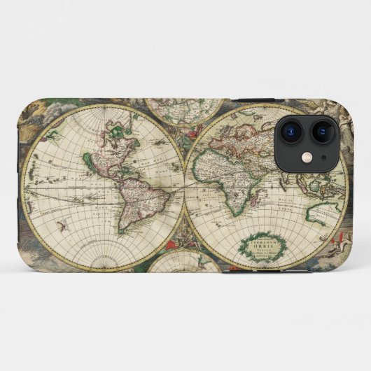 Oude Wereldkaart Case-Mate iPhone Case (Achterkant (horizontaal))