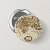 Oude wereldkaart, circa 1680. Door Frederick de Wi Ronde Button 5,7 Cm (Voorkant /achterkant)