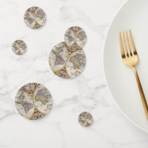 Oude Wereldkaart Confetti