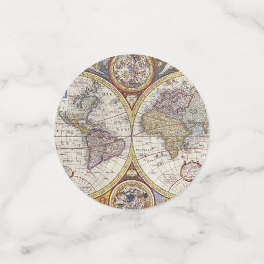 Oude Wereldkaart Confetti (Kleine voorkant)