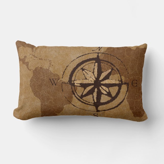 Oude Wereldkaart Decor Pillow Kussen (Voorkant)