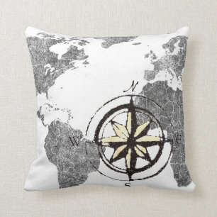 Oude Wereldkaart Decor Pillow Kussen