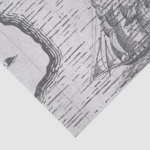 Oude Wereldkaart die Kaart op Grijze Ontkoppeling  Tissuepapier (Detail)