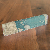 Oude  Wereldkaart door CallisC Naambordje (Zijkant)