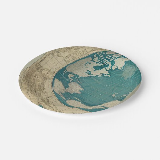 Oude  Wereldkaart door CallisC Papieren Bordje (Gekanteld)