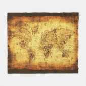 Oude Wereldkaart Fleece Deken (Voorkant (Horizontaal))
