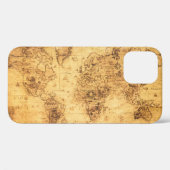 Oude Wereldkaart: gebrandschilderd perkament Case-Mate iPhone Case (Achterkant (horizontaal))