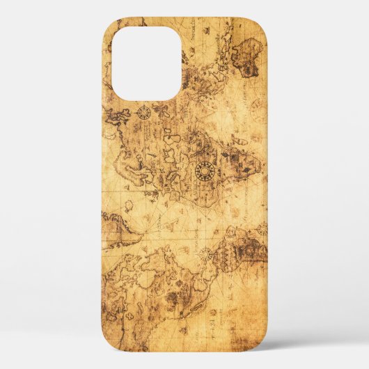 Oude Wereldkaart: gebrandschilderd perkament Case-Mate iPhone Case (Achterkant)