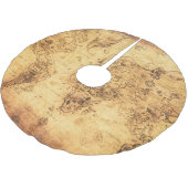 Oude Wereldkaart: gebrandschilderd perkament  Kerstboom Rok (Gekanteld)