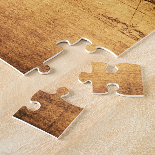 Oude Wereldkaart: gebrandschilderd perkament  Legpuzzel (Zijkant)