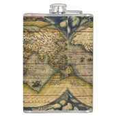 Oude Wereldkaart Heupfles (Achterkant)