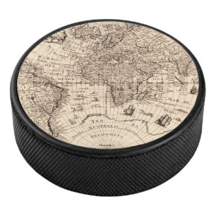 Oude Wereldkaart Hockey Puck
