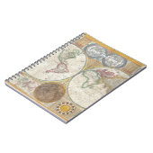 Oude Wereldkaart in dubbelbolsters, 1794 Notitieboek (Linkerzijde)