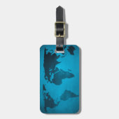 Oude wereldkaart in het blauw bagagelabel (Voorkant verticaal)