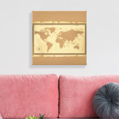 Oude Wereldkaart Ingepakt Canvas Afdruk (Insitu (Woonkamer))