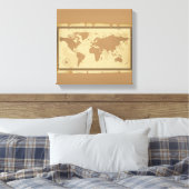 Oude Wereldkaart Ingepakt Canvas Afdruk (Insitu (Slaapkamer))