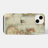 Oude wereldkaart iPhone hoesje (Achterkant horizontaal)