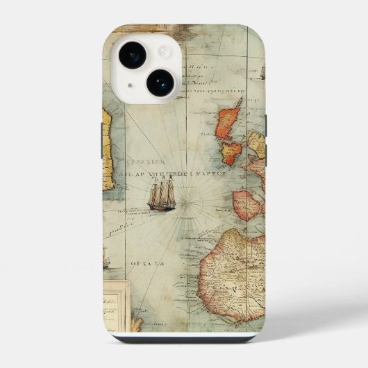 Oude wereldkaart iPhone hoesje (Achterkant)