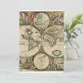 Oude wereldkaart kaart (Staand voorkant)