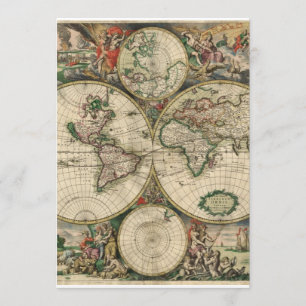 Oude wereldkaart kaart