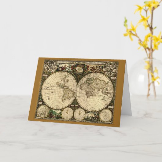  oude Wereldkaart Kaart (Gele Bloem)
