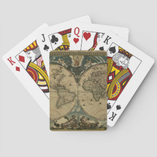 oude Wereldkaart kaartset Pokerkaarten