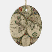 Oude wereldkaart keramisch ornament (Rechts)