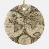 Oude wereldkaart keramisch ornament (Achterkant)