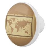 Oude Wereldkaart keramische knop (Rechts)