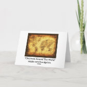 Oude Wereldkaart kerstWenskaarten Feestdagen Kaart (Achterkant)