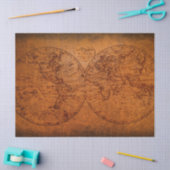 Oude Wereldkaart Klassiek Rustisch Ontwerp Tissuepapier (Craft)