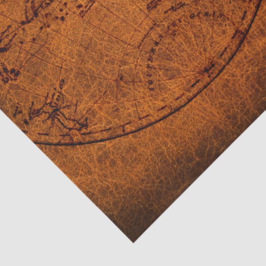 Oude Wereldkaart Klassiek Rustisch Ontwerp Tissuepapier (Detail)