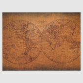 Oude Wereldkaart Klassiek Rustisch Ontwerp Tissuepapier (Voorkant)