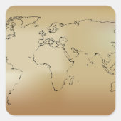 Oude Wereldkaart Klassieke Ronde Sticker (Voorkant)