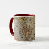 oude Wereldkaart koffie Mok (Voorkant links)