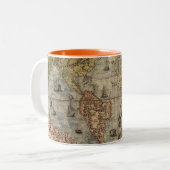  oude Wereldkaart koffie Mok (Voorkant links)