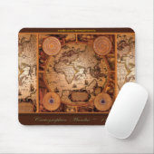 Oude Wereldkaart Kunst - 1481 Muismat (Met muis)