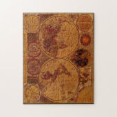 Oude Wereldkaart  kunst puzzel (Verticaal)