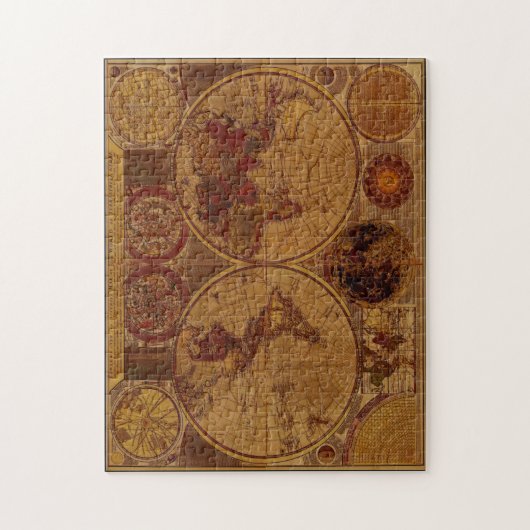 Oude Wereldkaart  kunst puzzel (Verticaal)
